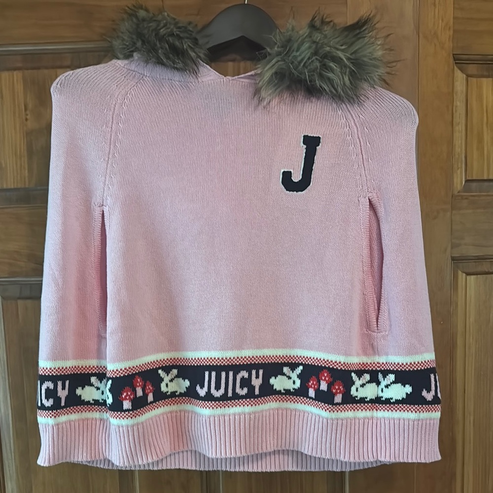 Juicy Couture Pink and Blue Cape with Soft Knit Texture